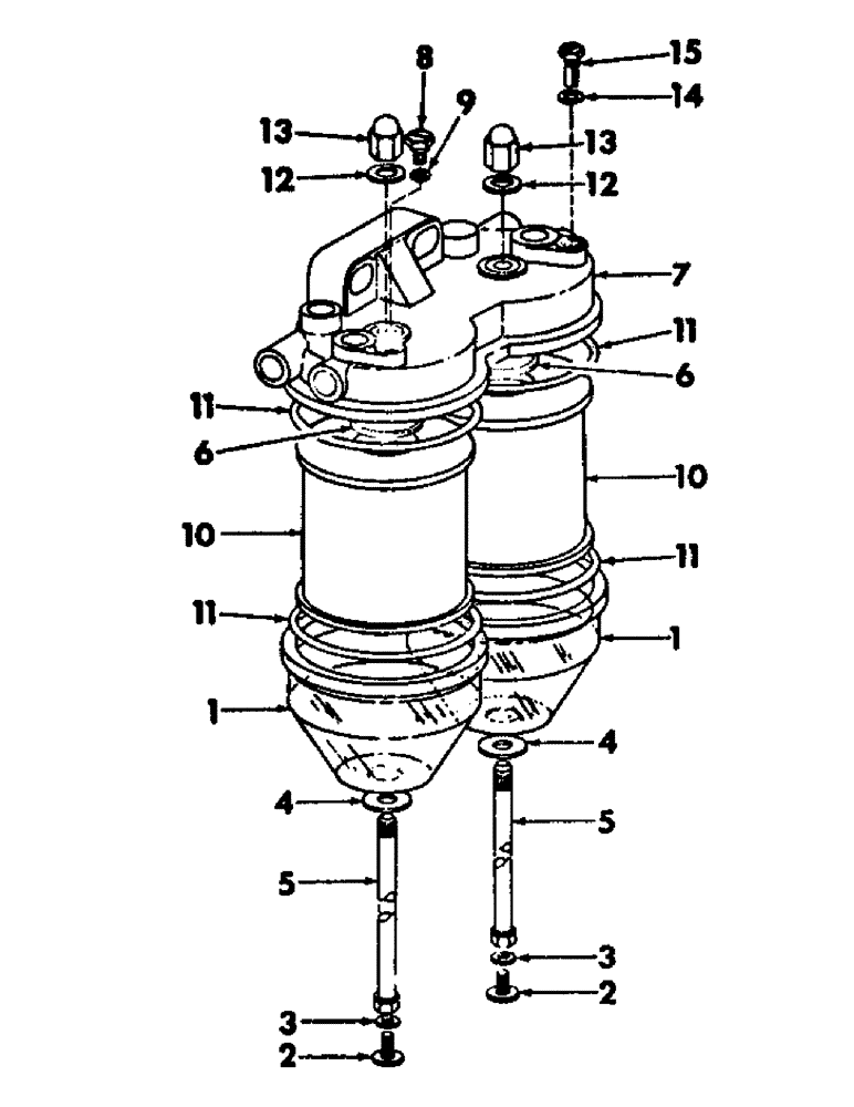 Схема запчастей Case IH 275 - (D-17) - D206 DIESEL ENGINE, FUEL FILTER, DUAL, ENGINE SERIAL NUMBER DF2D202070 AND SINCE (01) - ENGINE
