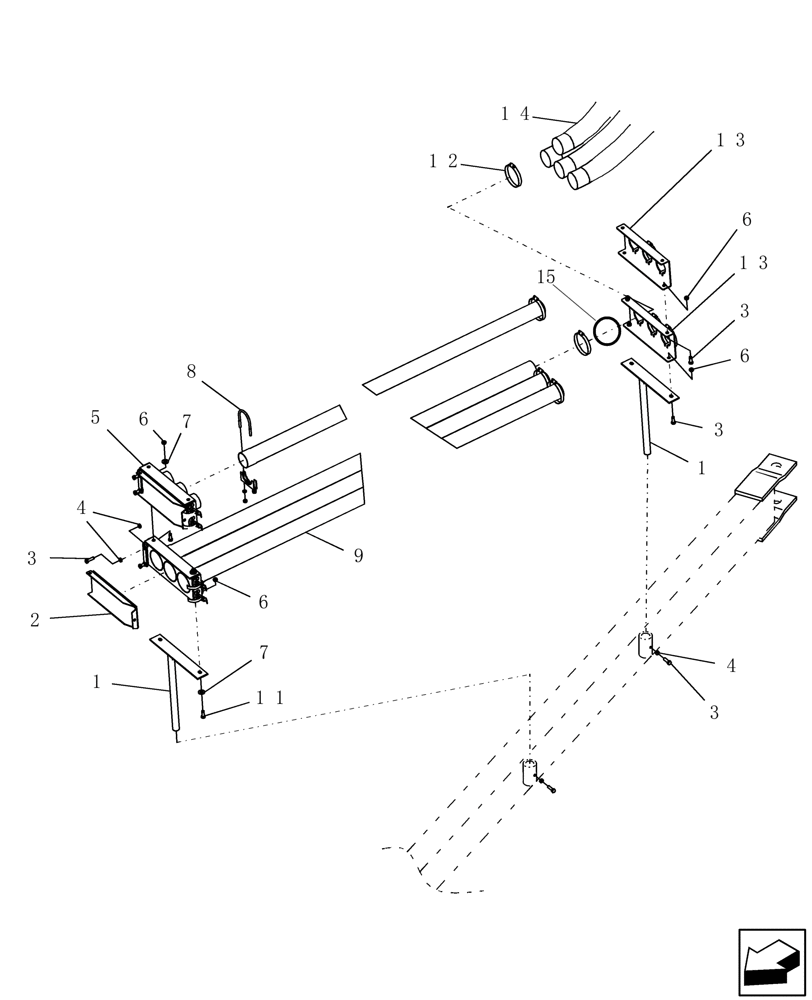 Схема запчастей Case IH ADX2230 - (L.10.F[37]) - TOW BETWEEN CONNECTOR MOUNTS L - Field Processing