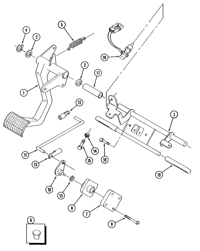 Схема запчастей Case IH STX375 - (06-01) - CLUTCH PEDAL, POWER SHIFT TRANSMISSION (06) - POWER TRAIN