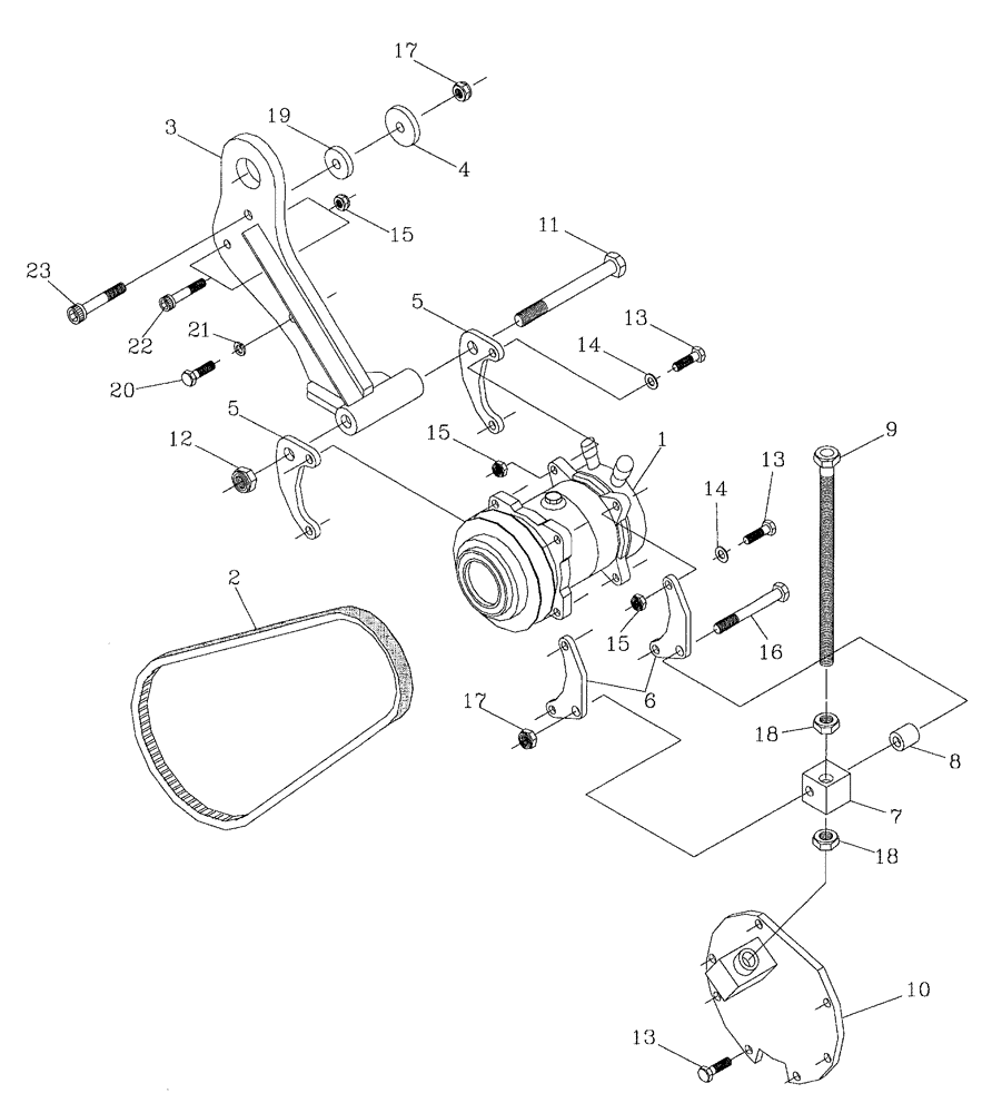 Схема запчастей Case IH 7700 - (A13[04]) - AIR CONDITIONER,  COMPRESSOR, MOUNT, BELT, 125 Mainframe & Functioning Components
