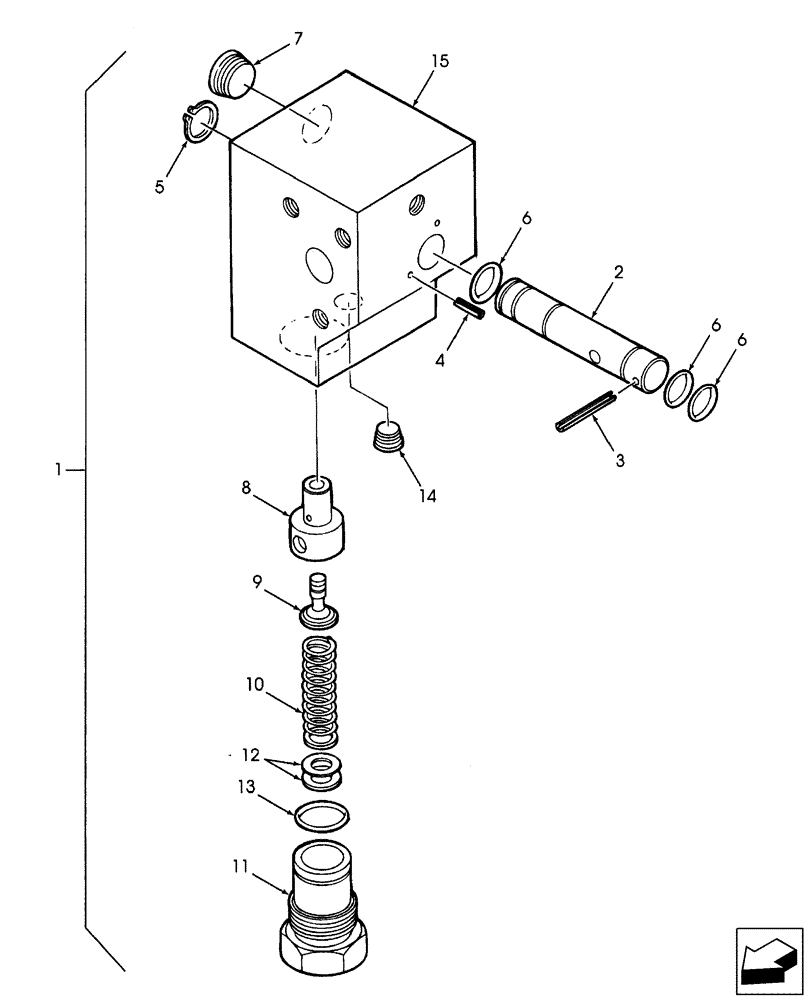 Схема запчастей Case IH DX55 - (04.03.03) - MANIFOLD DIVERTER BLOCK - EHSS - SBA340016440 (04) - FRONT AXLE & STEERING