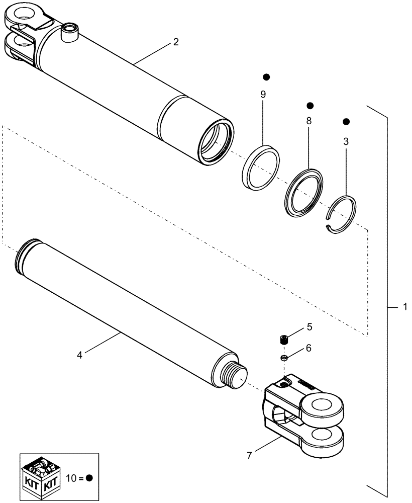 Схема запчастей Case IH 1220 - (35.116.03) - HYDRAULIC CYLINDER - 87430675, ROW MARKER, RIGID MOUNTED MACHINES & 8 ROW RIGID TRAILING (35) - HYDRAULIC SYSTEMS