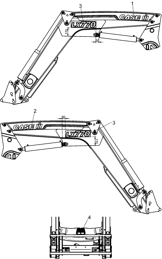 Схема запчастей Case IH LX770 - (90.108.AB[21]) - MODEL DECAL (90) - PLATFORM, CAB, BODYWORK AND DECALS