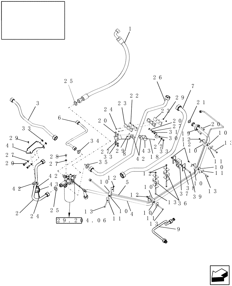 Схема запчастей Case IH 9010 - (35.322.01[02]) - HYDRAULIC LINES - 9010 (35) - HYDRAULIC SYSTEMS