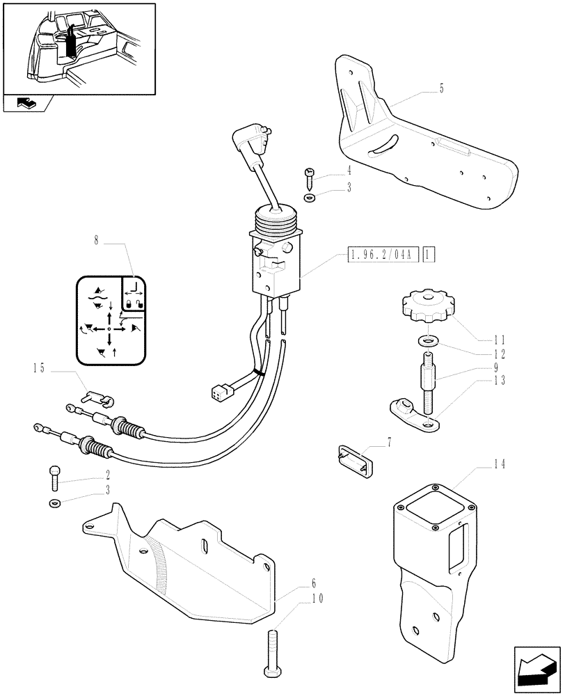 Схема запчастей Case IH PUMA 115 - (1.96.2/04) - EUROPEAN LOADER READY WITH 2 ELEMENTS MID MOUNT VALVES - JOYSTICK (VAR.332821) (10) - OPERATORS PLATFORM/CAB