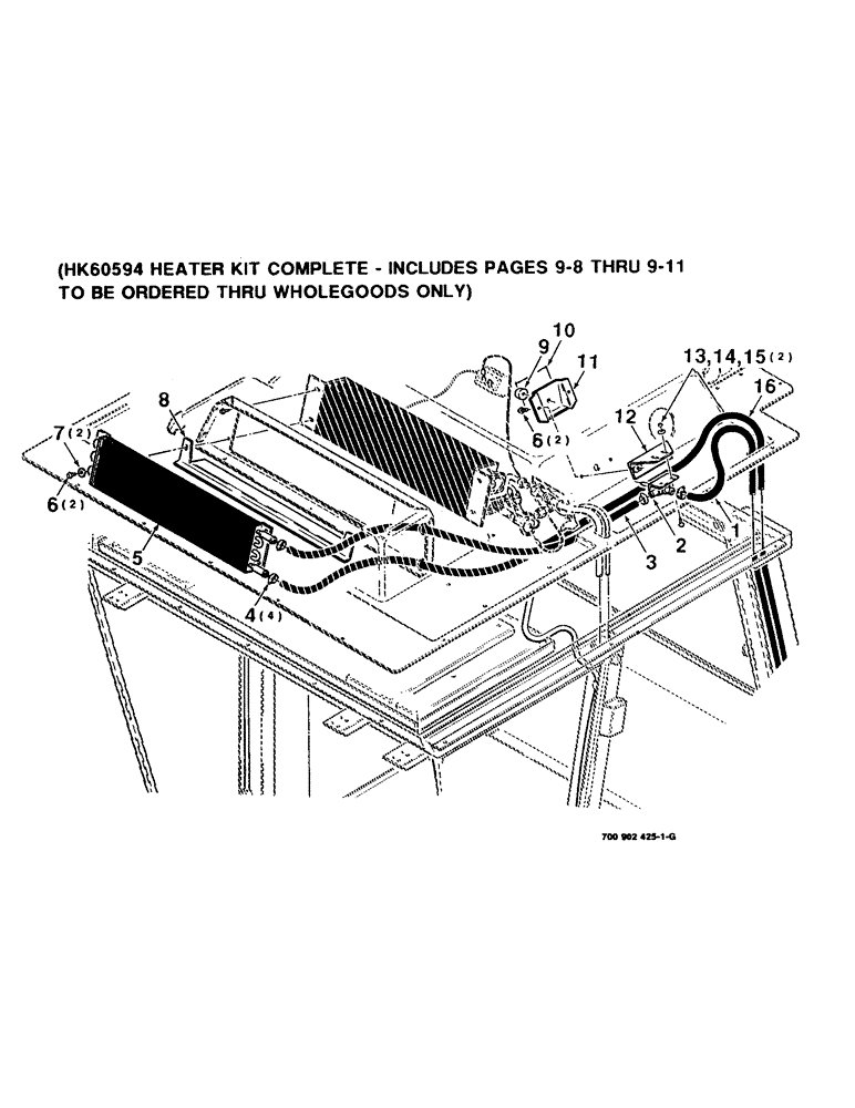 Схема запчастей Case IH 8830 - (9-08) - HEATER KIT, HK60594 HEATER KIT COMPLETE, INCLUDES PAGES 9-8 THRU 9-10 (09) - CHASSIS