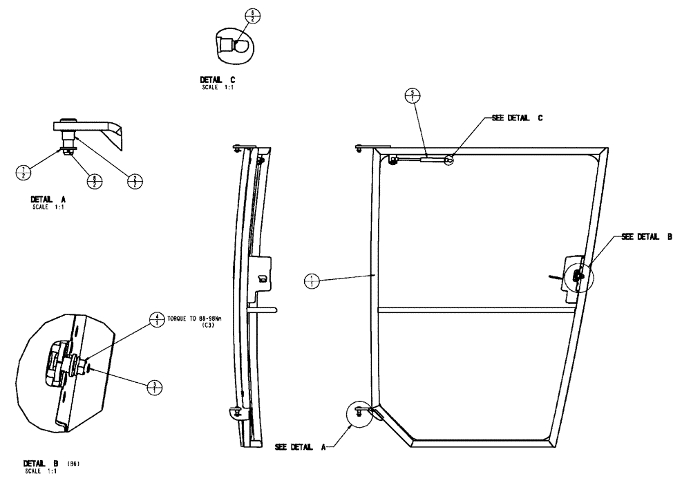 Схема запчастей Case IH FLX3510 - (01-020[01]) - DOOR GROUP (10) - CAB
