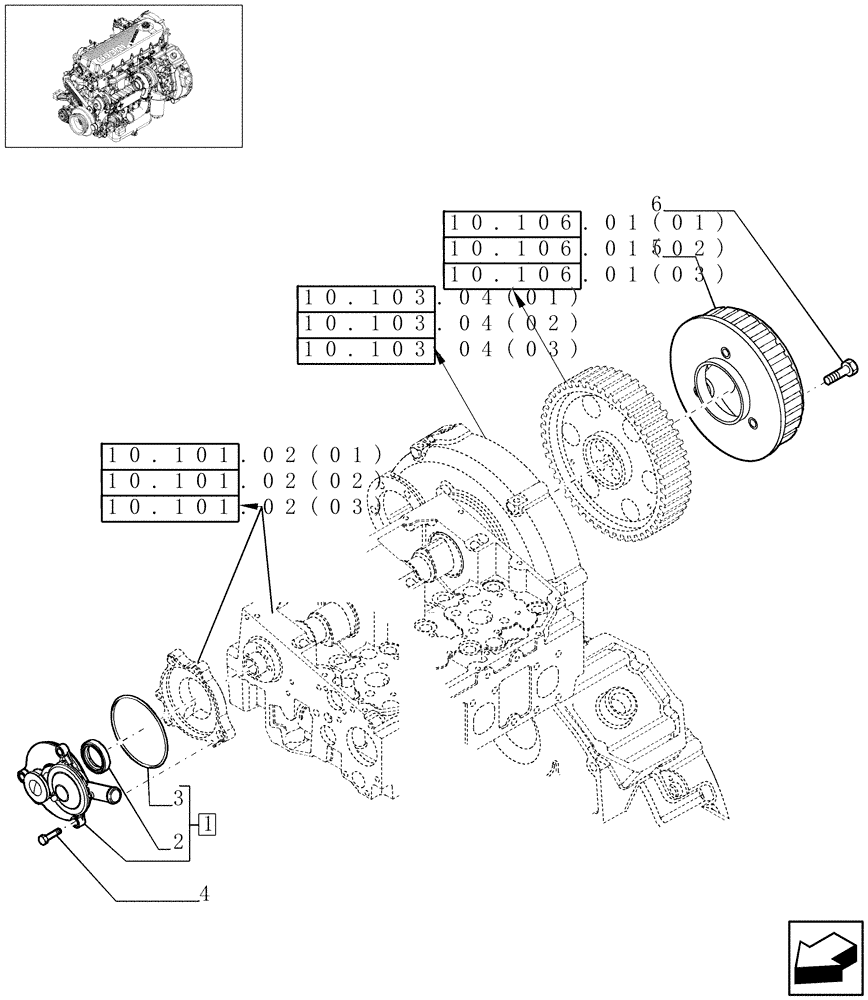 Схема запчастей Case IH 8010 - (10.101.04[01]) - ENGINE BREATHERS - 7010 (10) - ENGINE