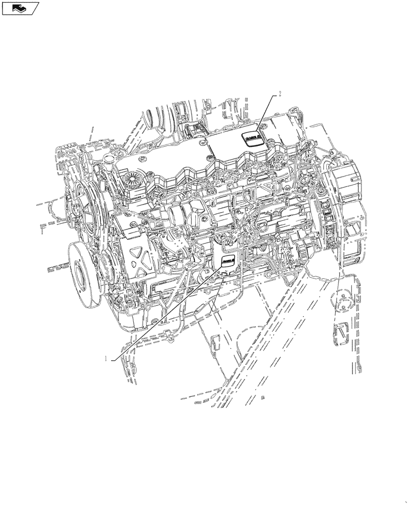 Схема запчастей Case IH 3330 - (90.108.07) - ENGINE DECAL GROUP (90) - PLATFORM, CAB, BODYWORK AND DECALS