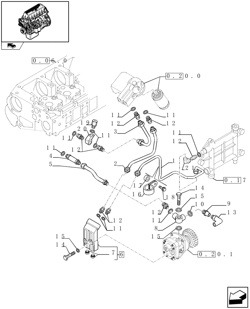 Схема запчастей Case IH F3AE0684N E907 - (0.20.3) - FUEL LINES & RELATED PARTS (504139466 - 504196117 - 504078280 - 504055384 - 504055372/81) 
