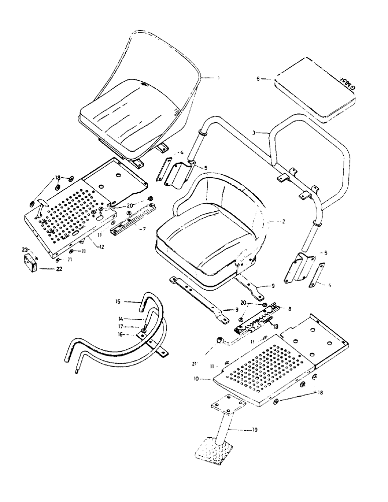 Схема запчастей Case IH 654 - (246) - SEAT, PASSENGER SEAT, PLATFORM (09) - CHASSIS