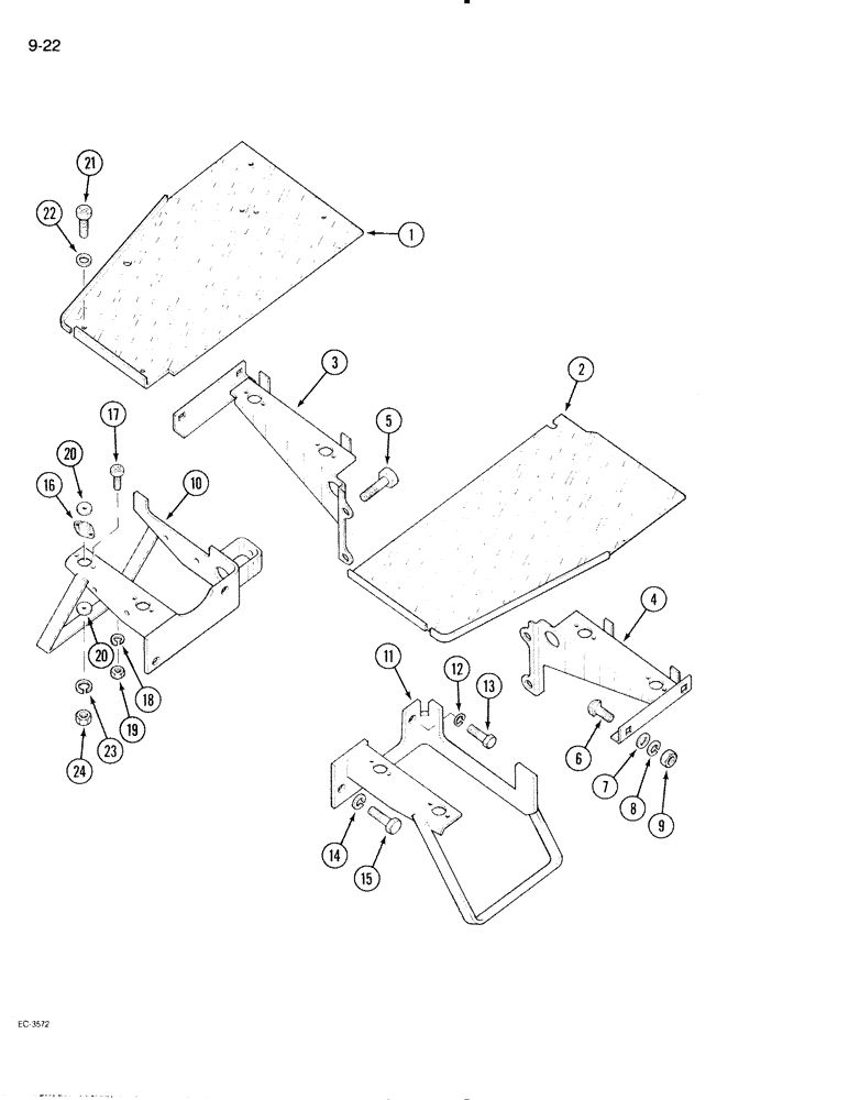 Схема запчастей Case IH 595 - (9-022) - OPERATOR PLATFORMS (09) - CHASSIS/ATTACHMENTS