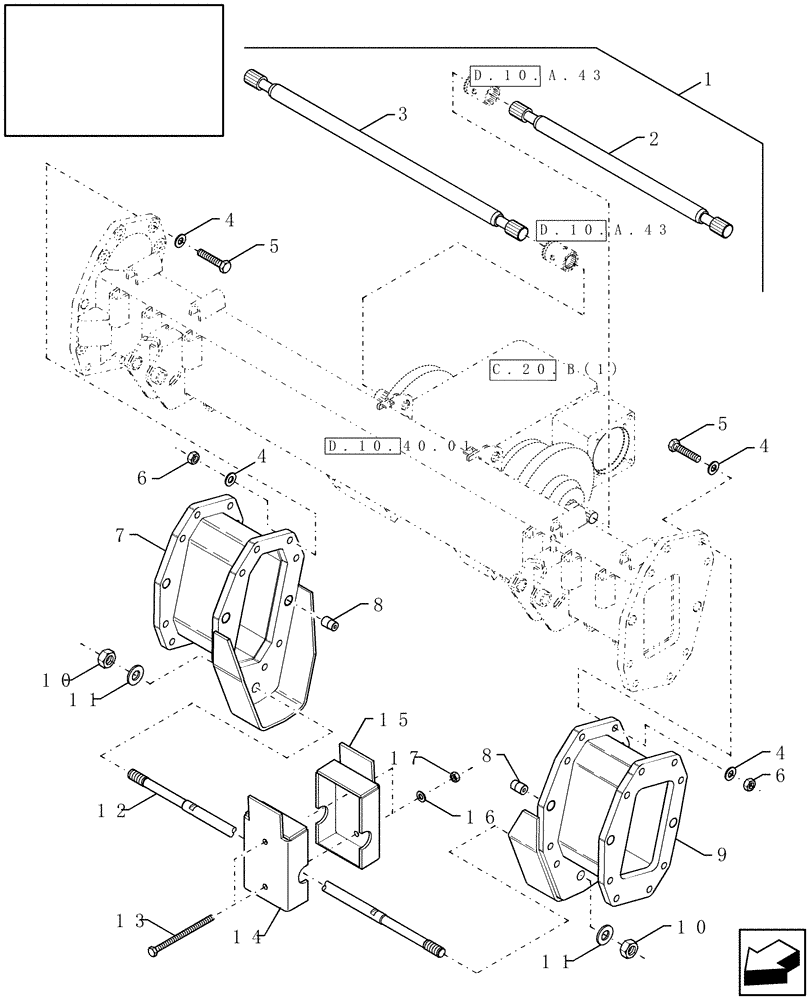 Схема запчастей Case IH AFX8010 - (D.10.A.40.02) - FRONT AXLE EXTENSION KITS C - Power Train