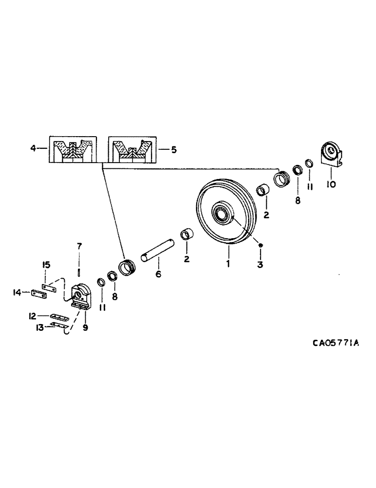 Схема запчастей Case IH 1460 - (15-05) - WHEEL AND TRACTION, TRACK IDLER Wheels & Traction