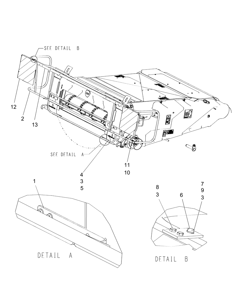 Схема запчастей Case IH AFX8010 - (E.60.A.02[3]) - SIGNAL PLATES, FEEDER - GERMANY E - Body and Structure