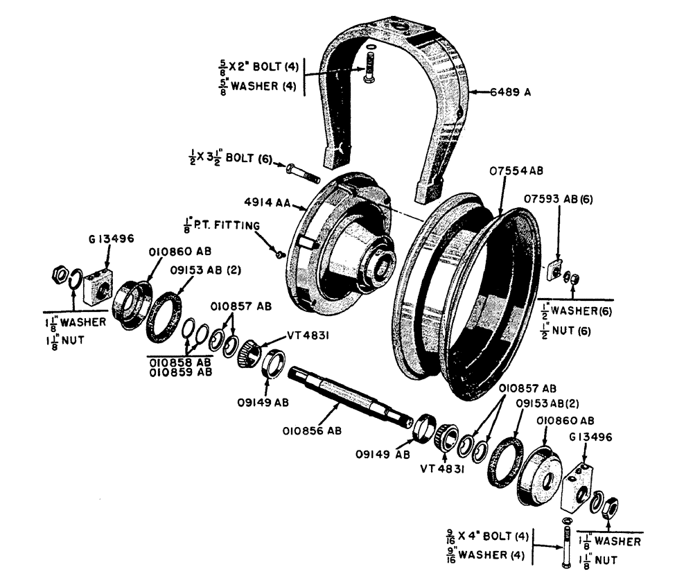 Схема запчастей Case IH 630 - (096) - SINGLE FRONT WHEEL AND FORK GENERAL PURPOSE TRACTOR (06) - POWER TRAIN