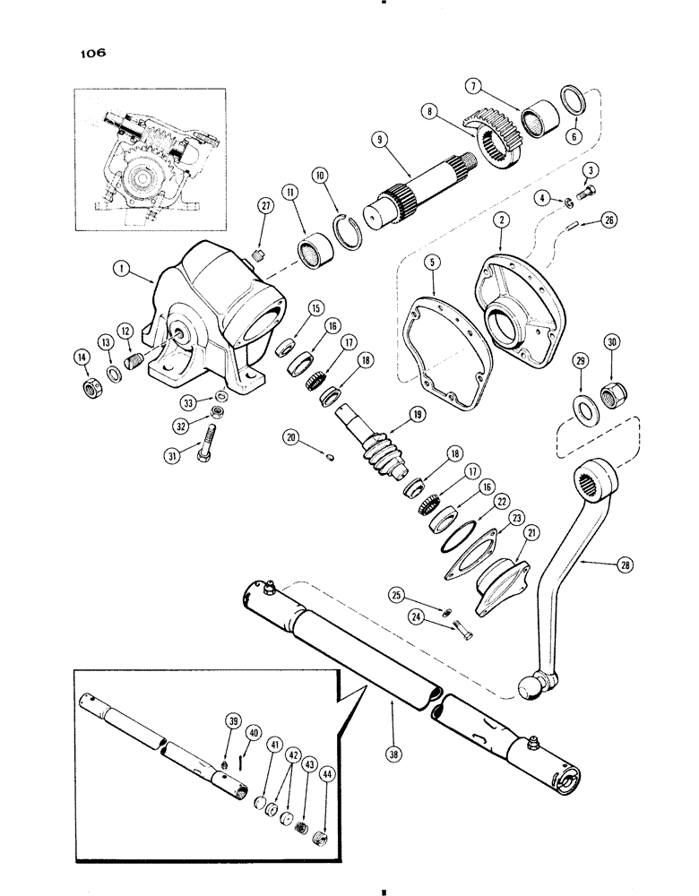 Схема запчастей Case IH 730 SERIES - (106) - STEERING GEAR, MECHANICAL OR POWER, 4 WHEEL, WESTERN, 730 GROVE (05) - STEERING