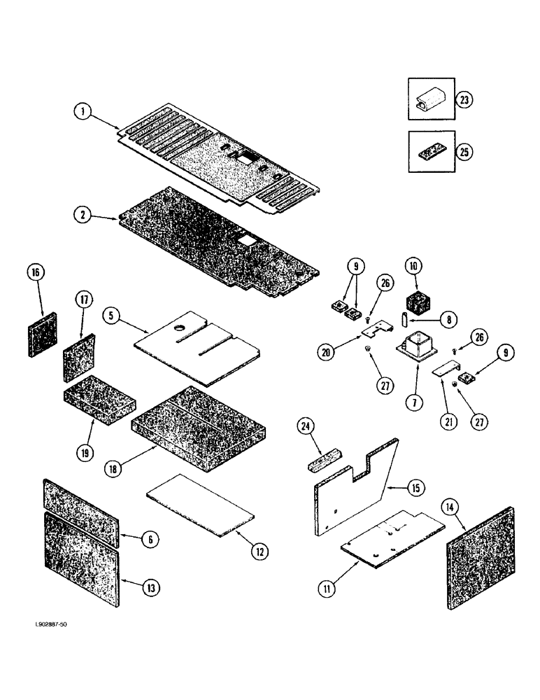Схема запчастей Case IH 1670 - (9G-22) - CAB INSULATION AND FLOOR MAT (10) - CAB & AIR CONDITIONING