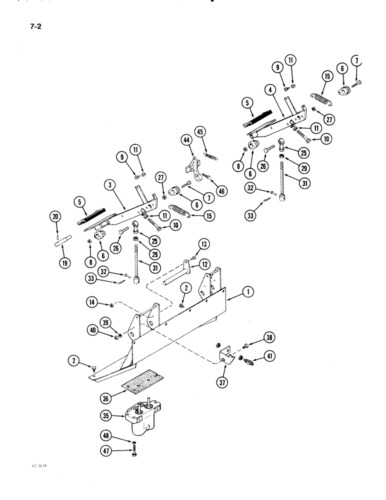 Схема запчастей Case IH 2096 - (7-002) - BRAKE PEDALS AND VALVE (07) - BRAKES