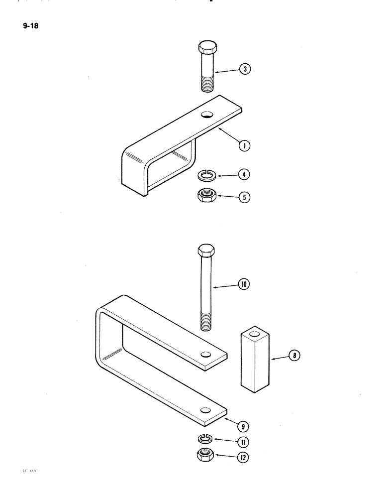 Схема запчастей Case IH 2096 - (9-018) - IMPLEMENT SAFETY CHAIN SUPPORT (09) - CHASSIS/ATTACHMENTS