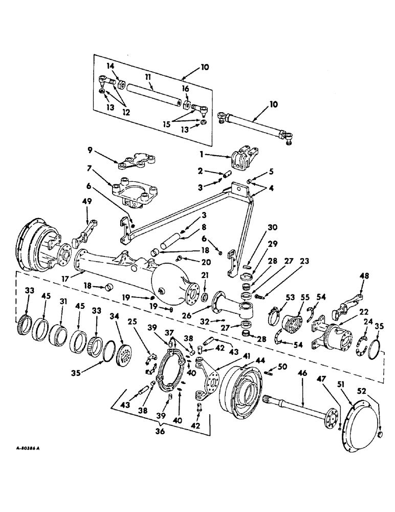 Схема запчастей Case IH 856 - (B-31) - POWER TRAIN, FRONT AXLE AND CONNECTIONS, FARMALL TRACTORS WITH ALL WHEEL DRIVE (03) - POWER TRAIN