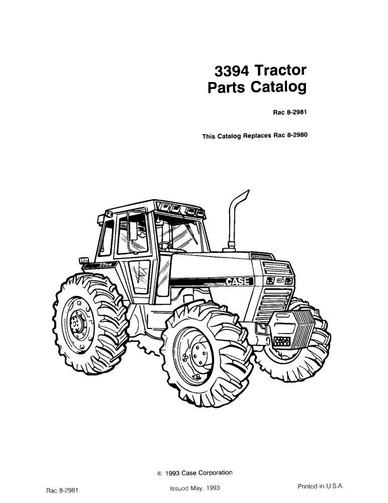 Схема запчастей Case IH 3394 - (1-01) - 3394 TRACTOR (00) - PICTORIAL INDEX