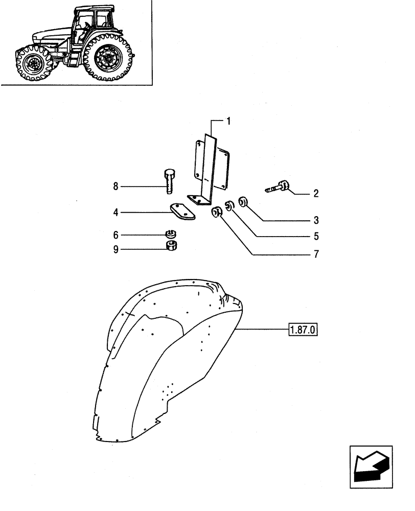 Схема запчастей Case IH JX75 - (1.98.3) - LICENSE PLATE SUPPORT (10) - OPERATORS PLATFORM/CAB