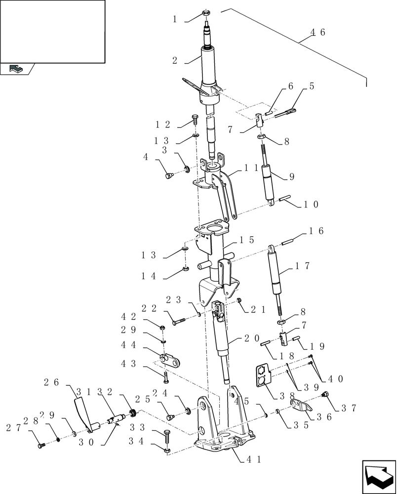 Схема запчастей Case IH 9010 - (41.204.05) - STEERING COLUMN (41) - STEERING
