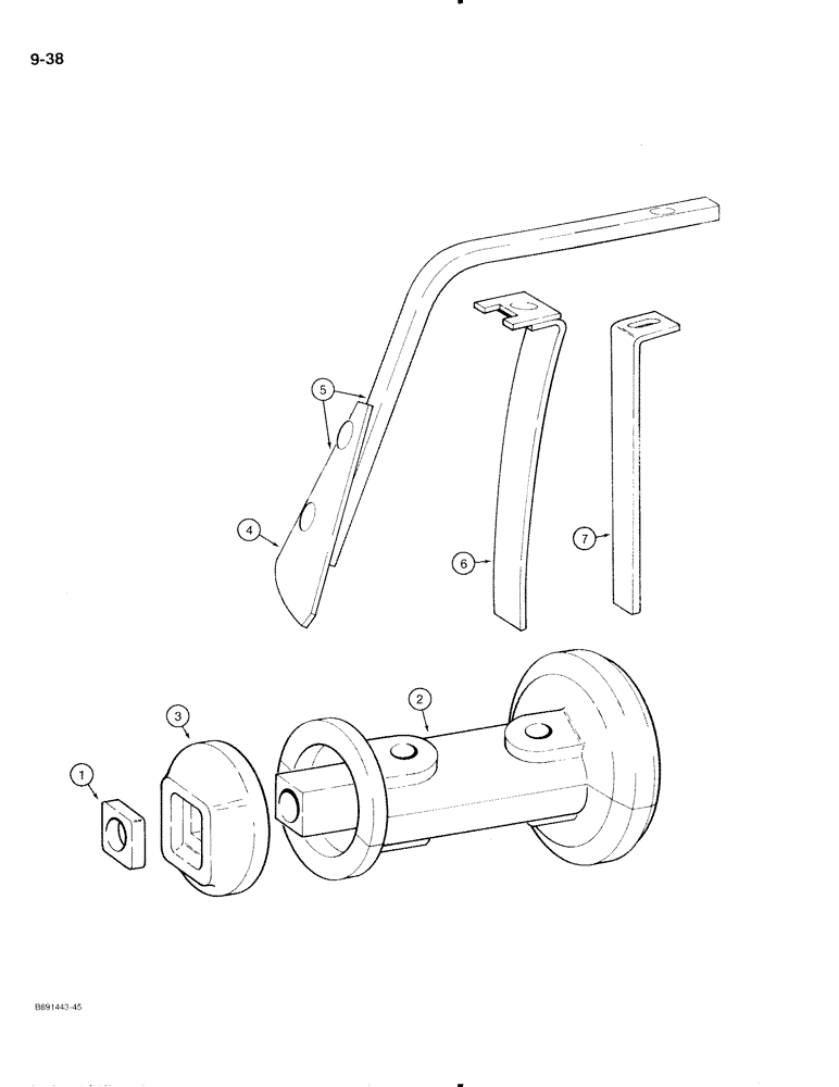Схема запчастей Case IH 370 - (9-38) - DISK BACK SCRAPER, FURROW FILLER AND FURROW FILLER DISK SCRAPER (09) - CHASSIS/ATTACHMENTS