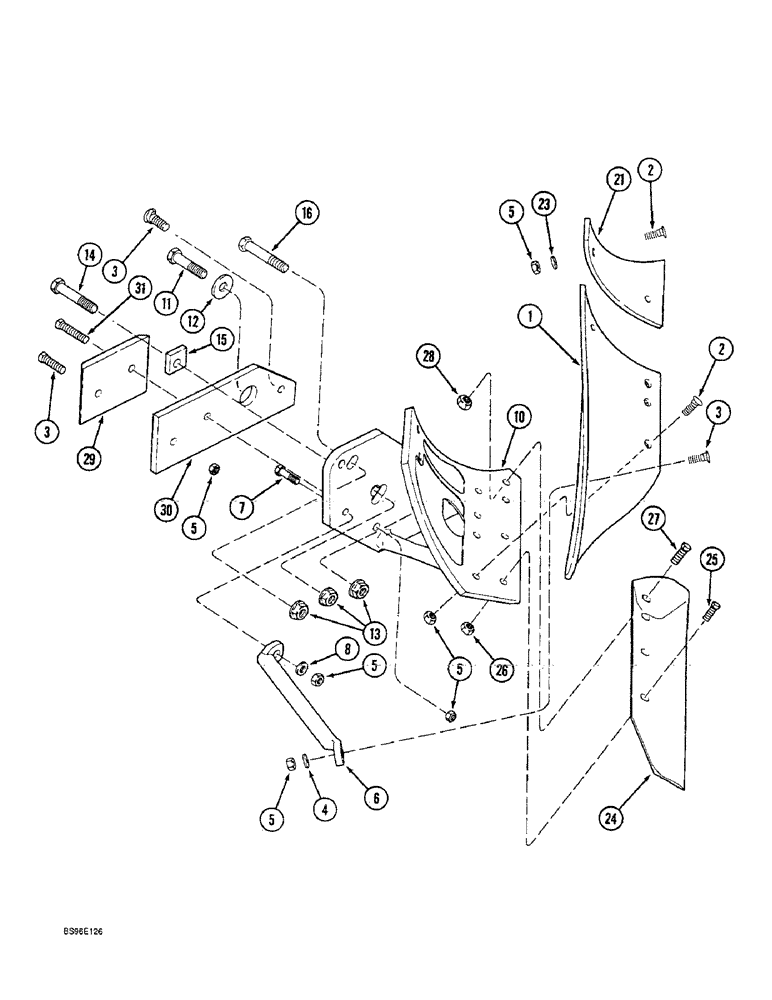Схема запчастей Case IH HSCXN - (9-28) - BOTTOM ASSEMBLY, MRKTING CONVERSION, CASE, IH, WHITE PLOWS 