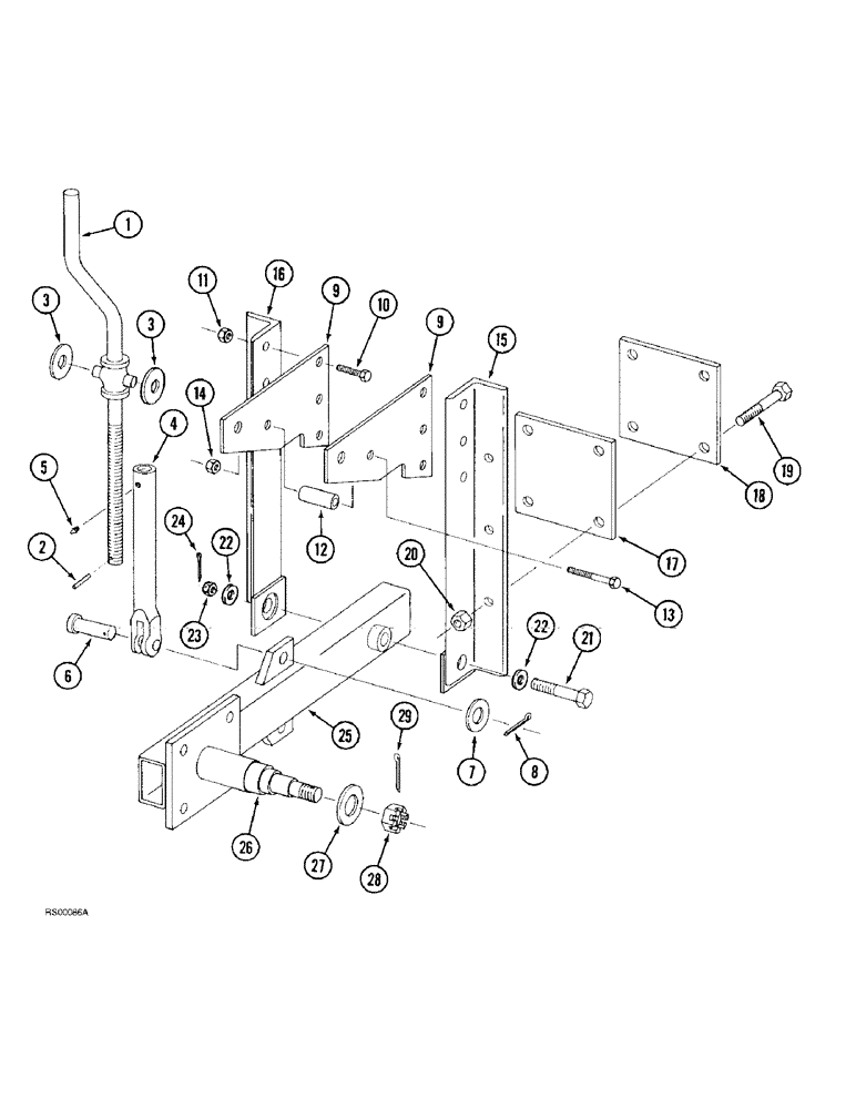 Схема запчастей Case IH 4300 - (9-074) - GAUGE WHEEL, CRANK ADJUSTABLE (09) - CHASSIS/ATTACHMENTS