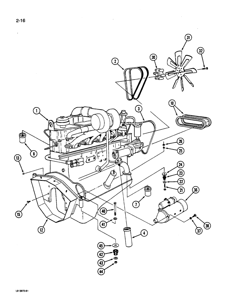 Схема запчастей Case IH 9280 - (2-016) - ENGINE MOUNTS & ATTACHING PARTS (02) - ENGINE