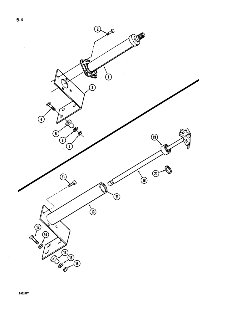 Схема запчастей Case IH 9250 - (5-004) - STEERING COLUMN LOWER SHAFT, PRIOR TO P.I.N. JCB0028400 (05) - STEERING