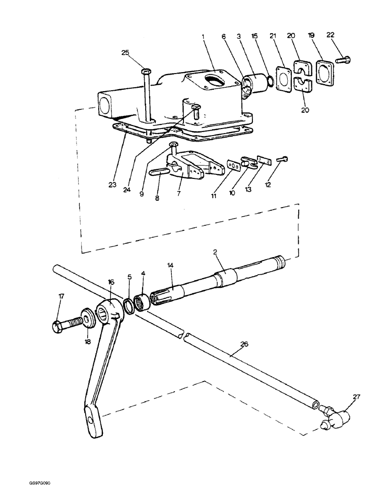 Схема запчастей Case IH 1210 - (5-16) - STEERING BOX AND DRAG LINK, 1210 AND 1210G TRACTORS WITHOUT HYDROSTATIC STEERING (05) - STEERING