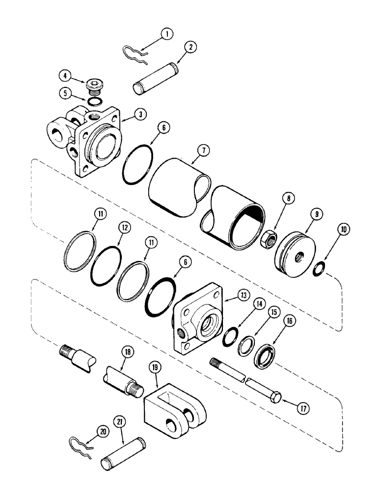 Схема запчастей Case IH DOT B - (064) - T55833 CYLINDER 