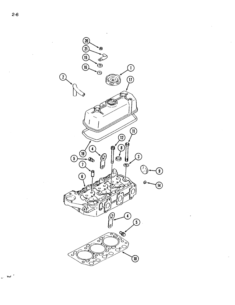 Схема запчастей Case IH 1120 - (2-06) - CYLINDER HEAD AND COVER (02) - ENGINE