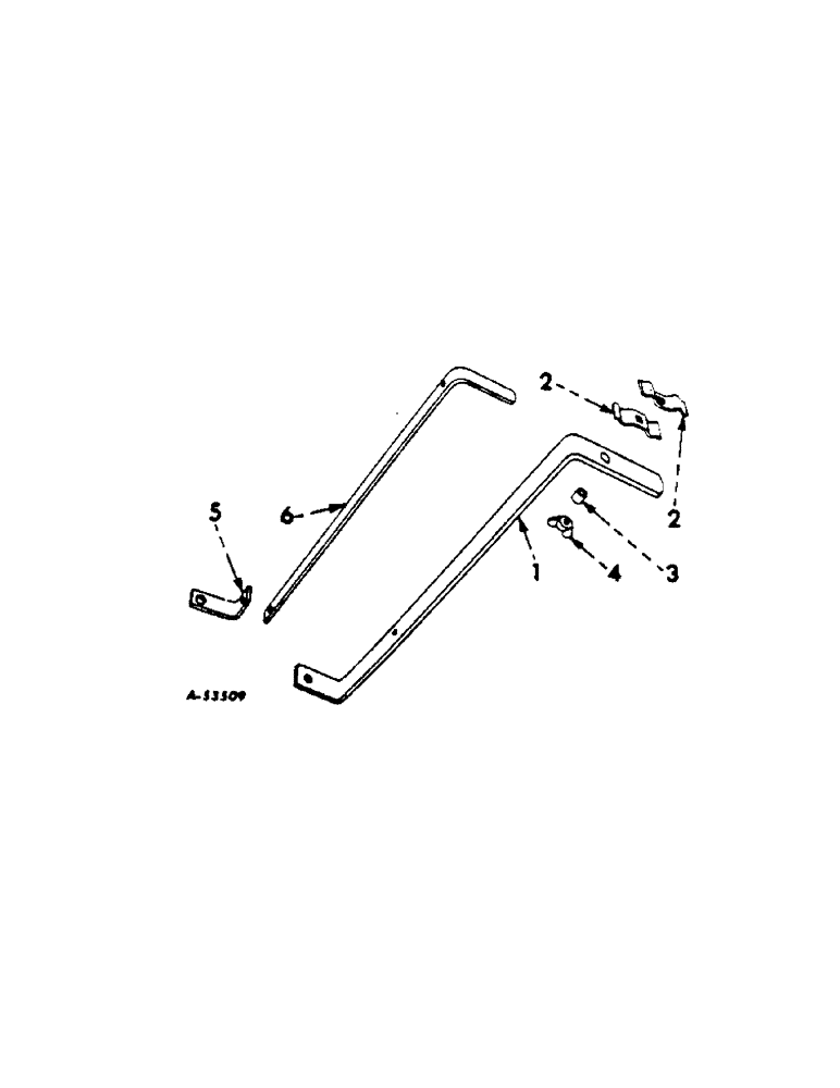 Схема запчастей Case IH 60 - (D-23) - HITCH HANDLE AND HOSE SUPPORT 
