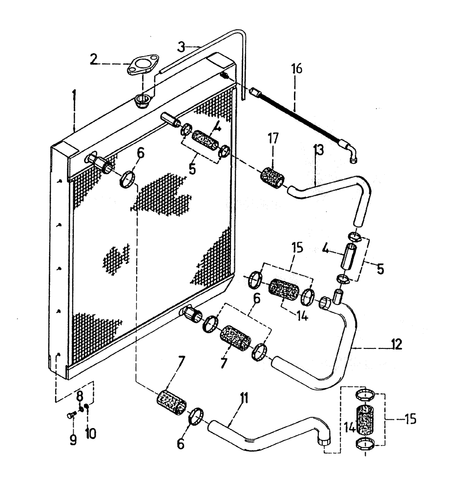 Схема запчастей Case IH 7700 - (C02-05) - WATER RADIATOR (KOMATSU) Engine & Engine Attachments