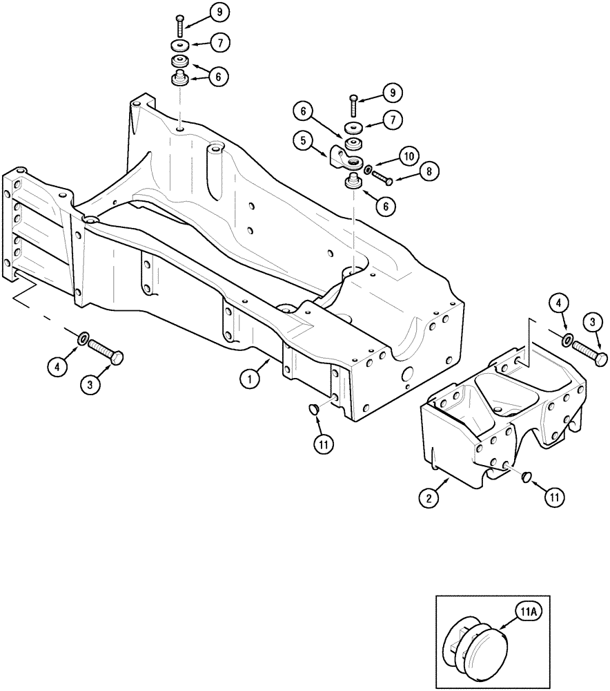 Схема запчастей Case IH MX135 - (09-01) - FRONT FRAME (09) - CHASSIS/ATTACHMENTS
