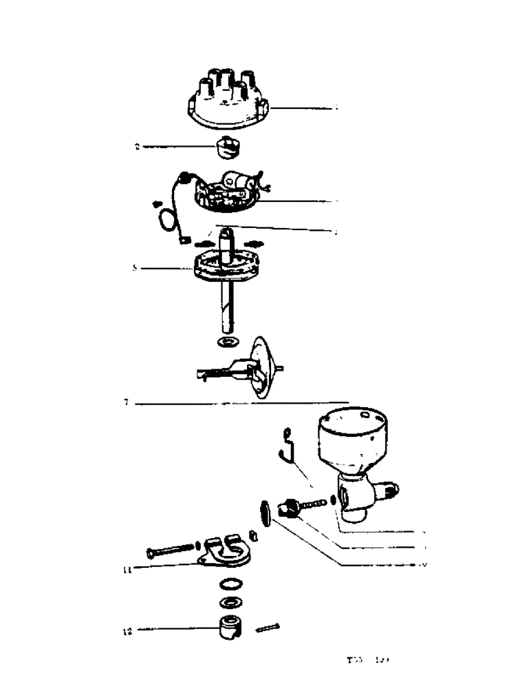 Схема запчастей Case IH 434 - (2-14) - DISTRIBUTOR COMPLETE, WITH TACHOMETER DRIVE, 7953140 - GAS ENGINE (02) - ENGINE