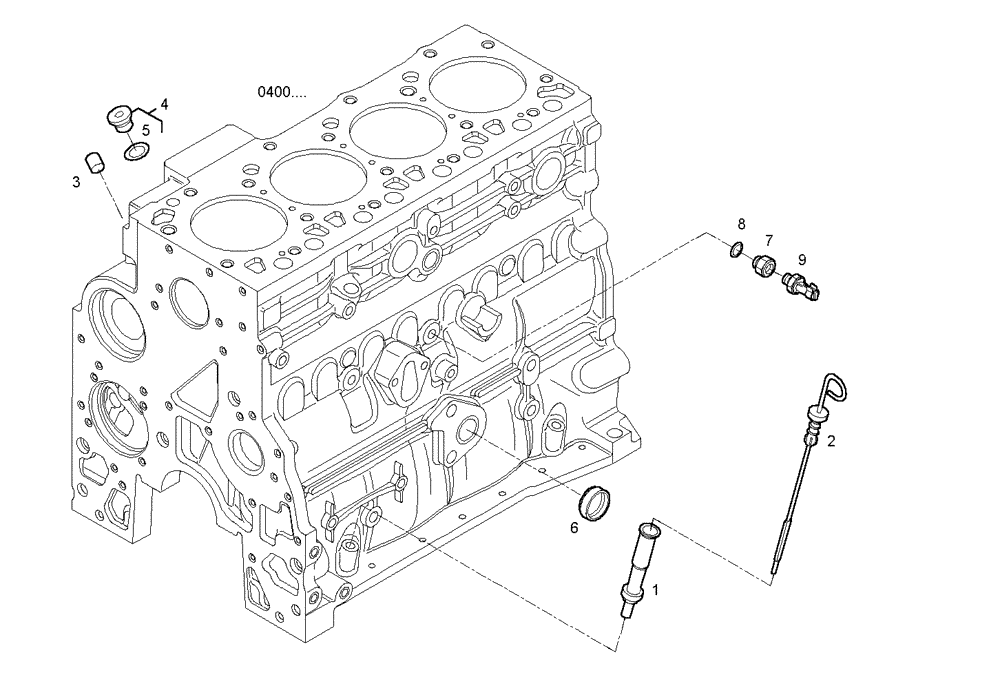 Схема запчастей Case IH F4BE0454G D600 - (2710.118) - OIL DIPSTICK 
