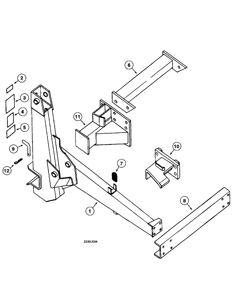 Схема запчастей Case IH 2455 - (8-04) - FRAME AND BRACKETS 