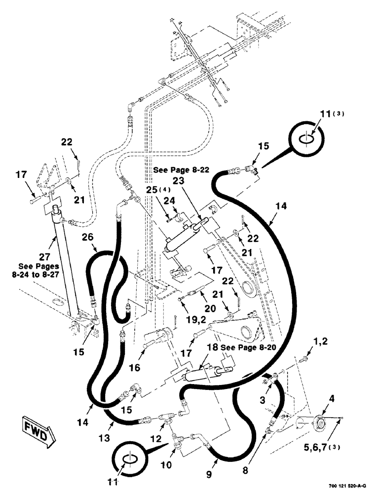 Схема запчастей Case IH 8465T - (8-18) - HYDRAULIC ASSEMBLY, TENSION CONTROL, RIGHT (07) - HYDRAULICS