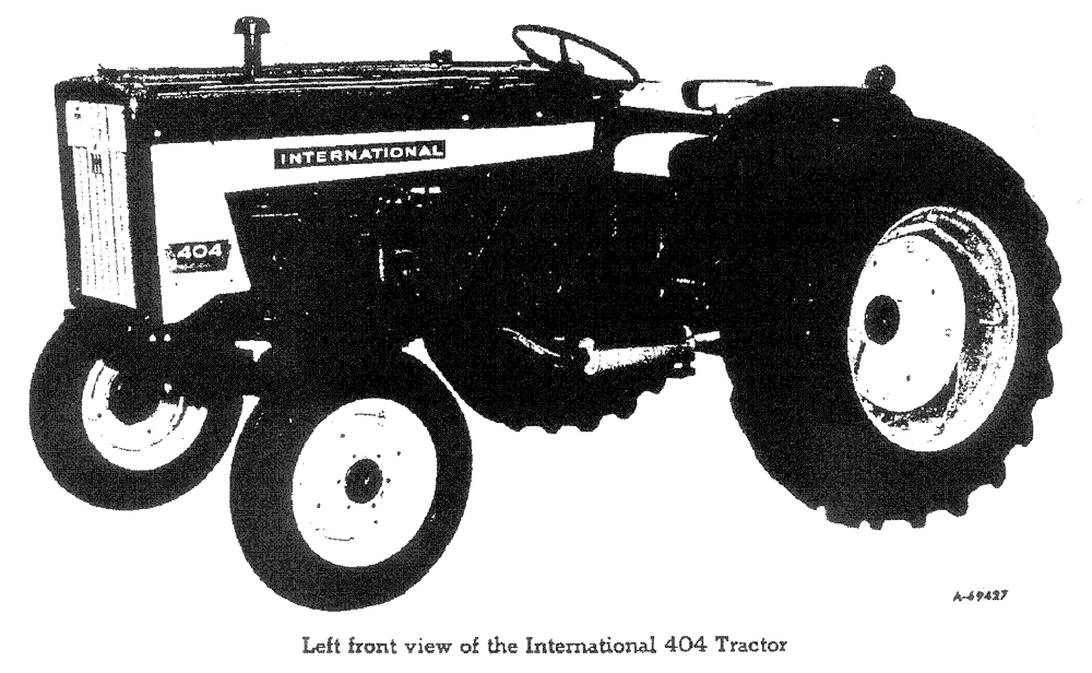 Схема запчастей Case IH 404 - (007[A]) - LEFT FRONT VIEW OF THE INTERNATIONAL 404 TRACTOR (00) - GENERAL