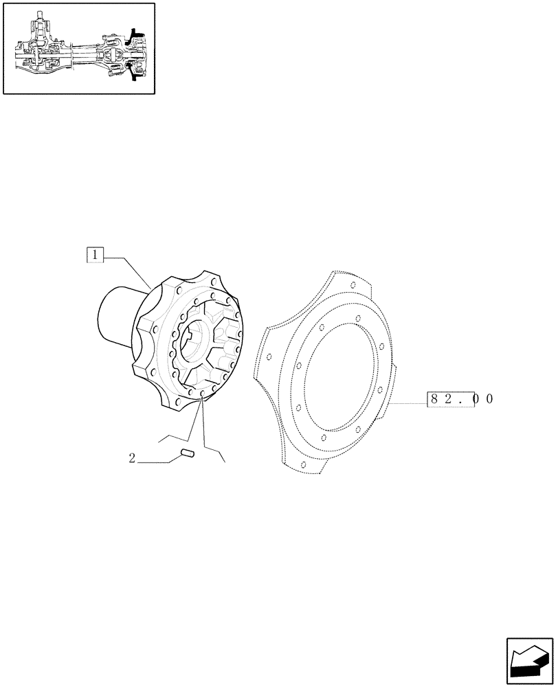 Схема запчастей Case IH JX90 - (1.40.12/03) - (VAR.386) CLASS 2 FRONT AXLE WITH 2ND STEERING CYLYNDER & LIMITED SLIP (40KM/H) - HUB (04) - FRONT AXLE & STEERING