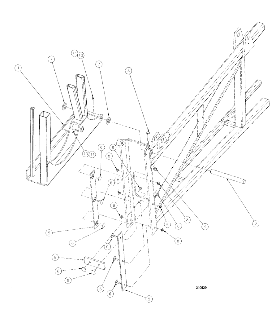 Схема запчастей Case IH SPX3200 - (08-020) - OUTER BOOM ASSEMBLY, LH - 90 (78) - SPRAYING