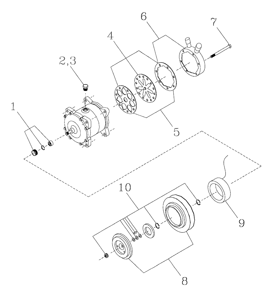 Схема запчастей Case IH 7700 - (A13[08]) - AIR CONDITIONER,  COMPRESSOR Mainframe & Functioning Components