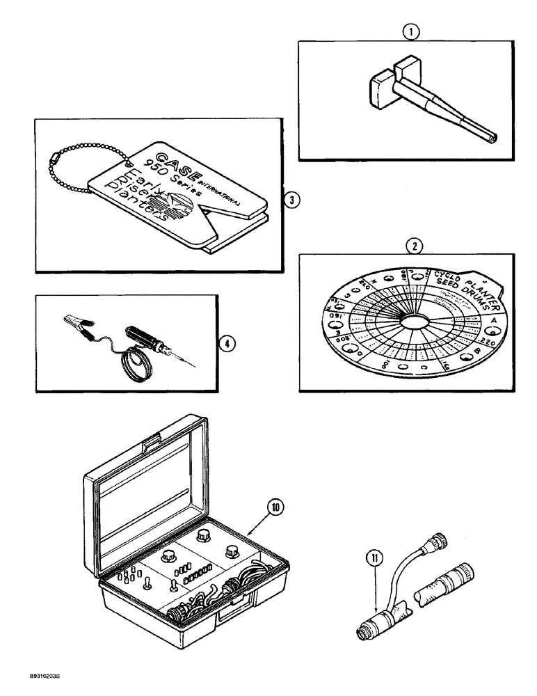 Схема запчастей Case IH 955 - (9F-112) - TOOLS, ALL RIGID, VERTICAL FOLD, FRONT FOLD AND PARALLEL FRONT FOLD PLANTERS (09) - CHASSIS/ATTACHMENTS