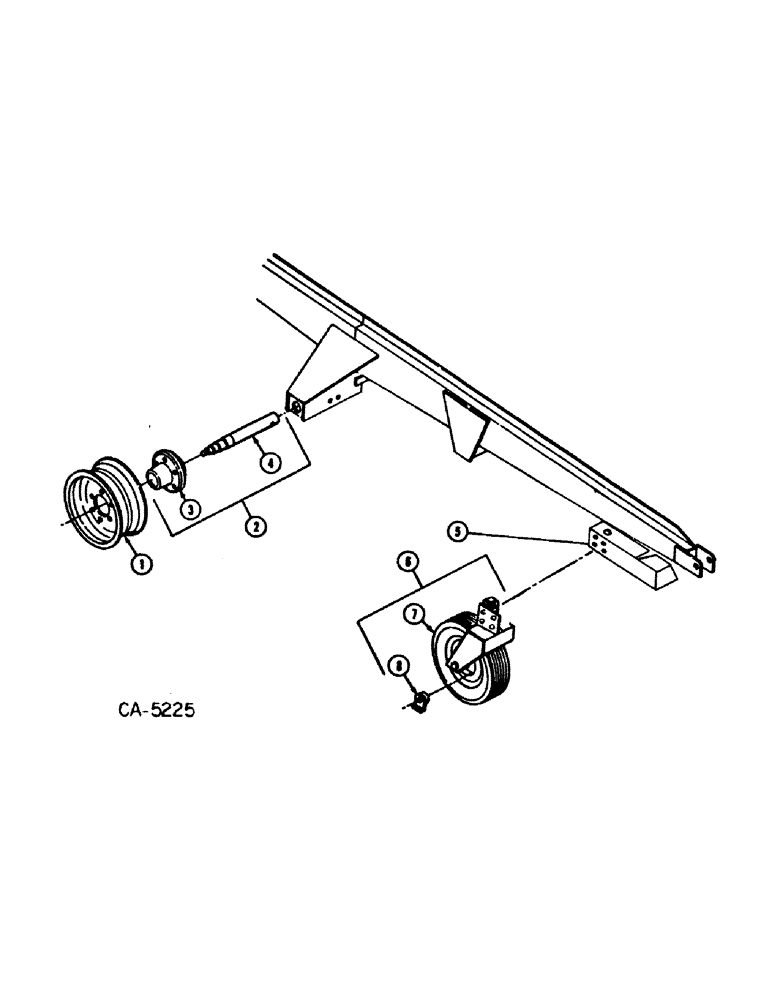 Схема запчастей Case IH 30 - (D-09) - TRANSPORT AND CASTER WHEELS, 30 BAIL MOVER (44) - WHEELS
