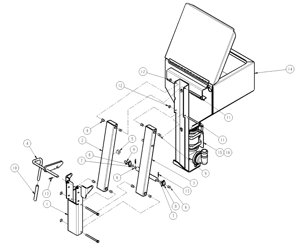 Схема запчастей Case IH SPX4260 - (11-029) - TANK GROUP, W/LINKAGE Options
